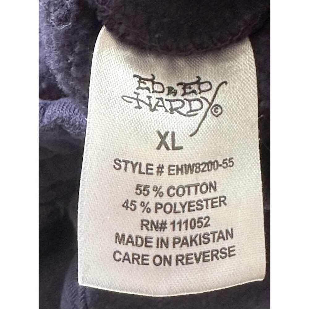 Ed Hardy Sweatpants Womens XLarge Navy Pants Y2K Streetwear Wide Leg Lounge Ink - Picture 4 of 8